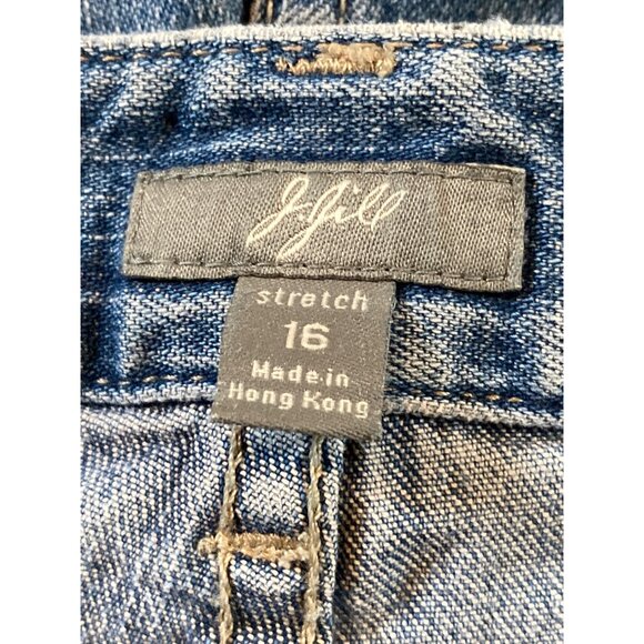 Hand Painted Cardinal  J Jill Blue Denim Jean Stretch Pant OOAK Back Left Pocket - Picture 10 of 13